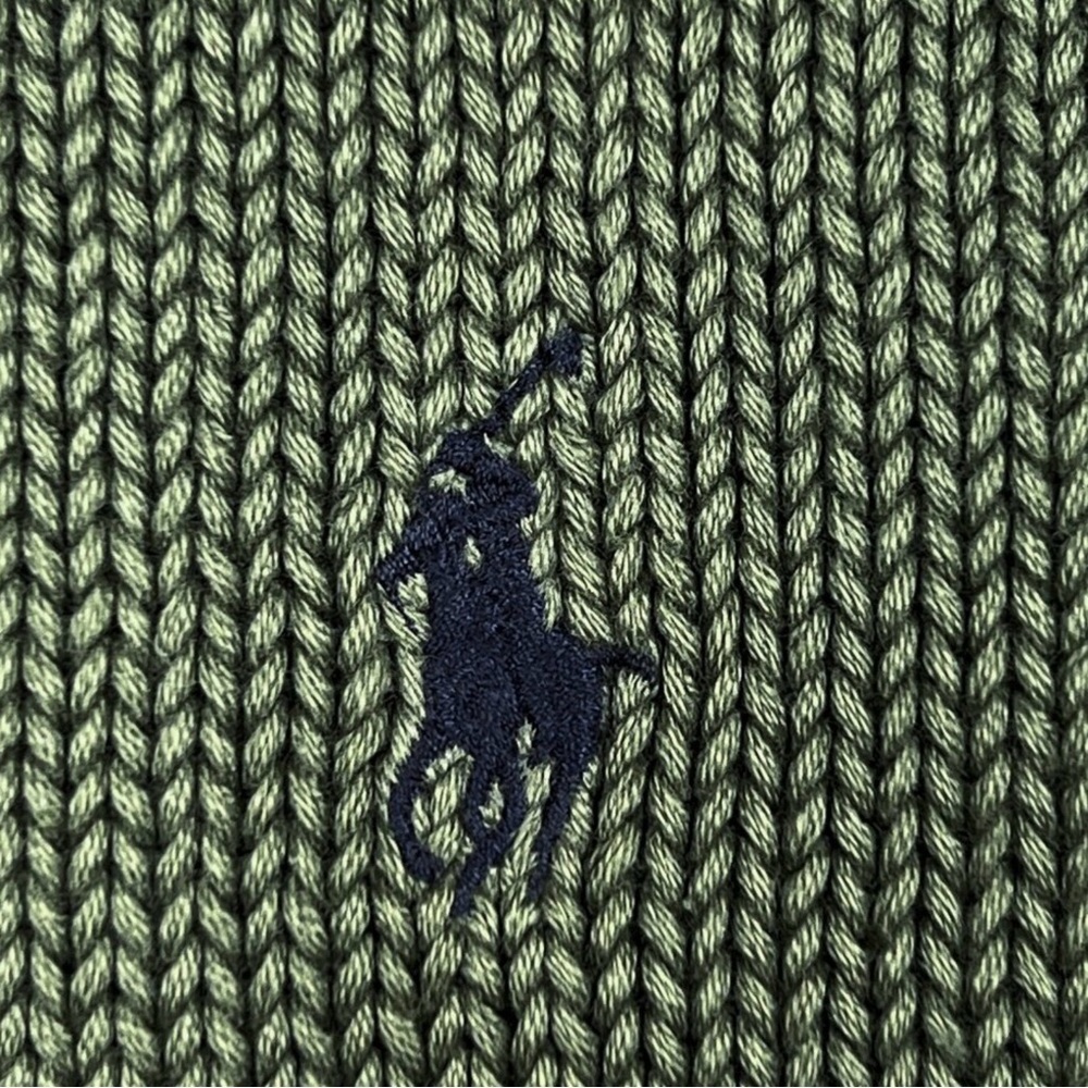 Polo by Ralph Lauren Vintage Sweater Vest V-Neck Olive Navy Horse Logo XL - NWOT - Picture 4 of 6